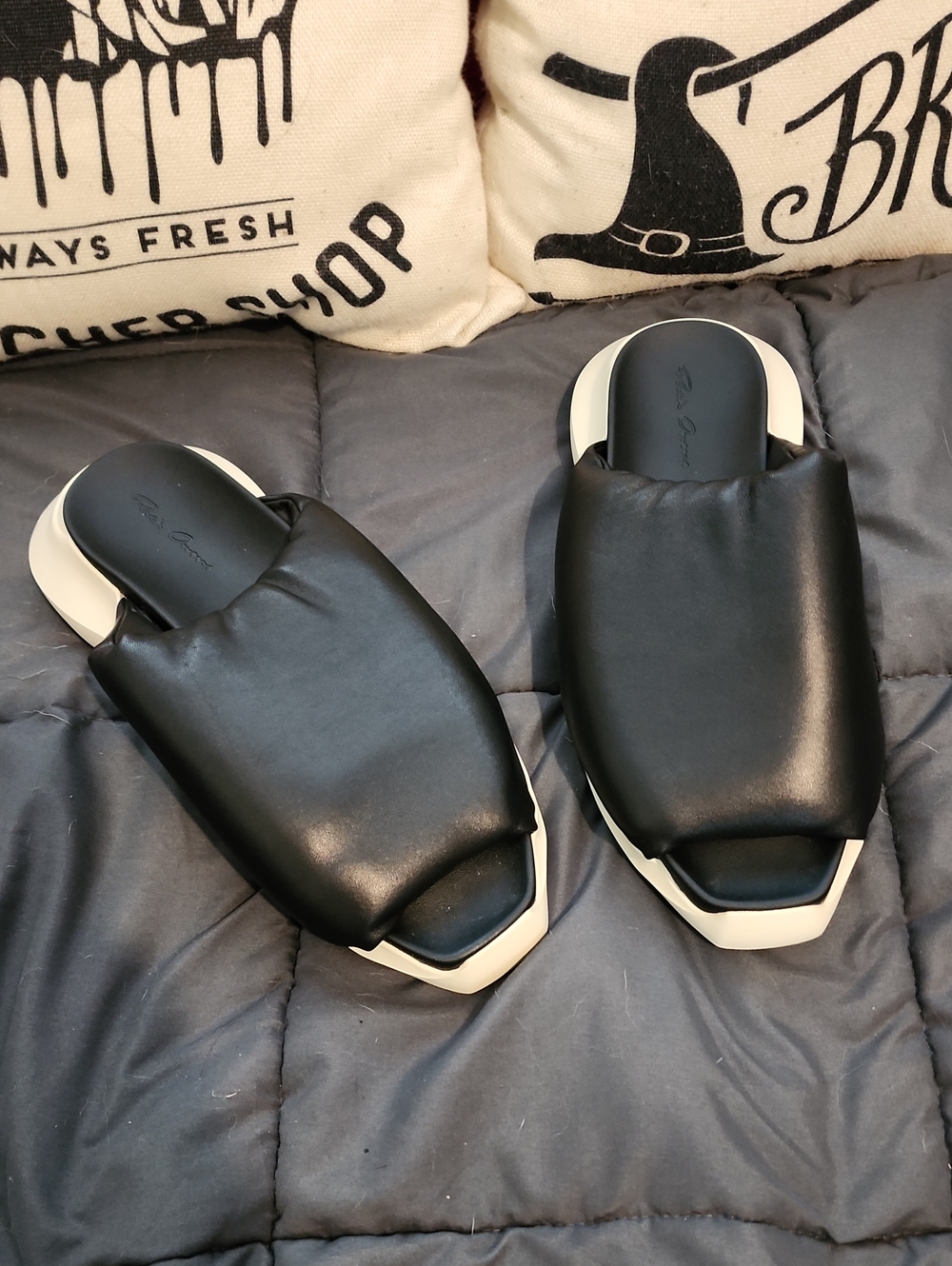Authentic Rick Owens Puffer Slides Size 45 Euro 11 US Like New!
